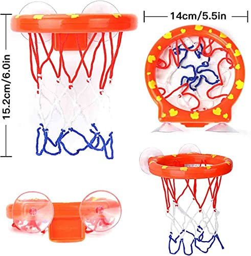 Cyfie Bath Toys for Toddlers - Bathtub Basketball Hoop Set with 4 Balls for Kids Ages 3-8 - Suction Cup Shower Toy for Boys and Girls - color: Bath Basketball Hoop