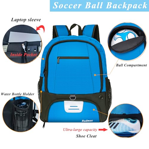 Soccer Ball Bag-Backpack for Basketball,Volleyball with Cleat Shoes and Ball Compartment for Sports Team,Trainning - color: Blue