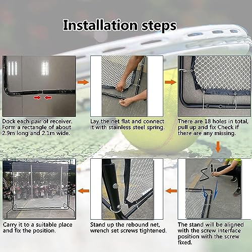 Tennis Rebounder Net 9.5 x 7Ft for Backyard Training | Tennis/Sports Ball/Pickleball Practice Wall | Outdoor Tennis Backboard Net for Court