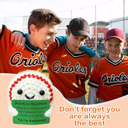 Funny Crochet Mini Baseball Gift for Baseball Lovers,Birthday Gifts for Men Women Baseballs Players Emotional Support Crochet - color: Baseball