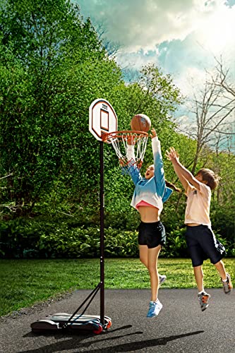 Play22 Kids Adjustable Basketball Hoop Height 5-7 FT - Portable Basketball Goals for Kids Teenagers Youth and Adults with Stand & Backboard Wheels Fillable Base - Great Indoor Outdoor Play