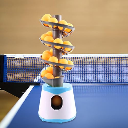 kowaku Table Tennis Robot Portable Table Tennis Equipment Launcher Automatic Table Tennis Serve Machine for Beginners Training - size: Holds 28 Balls