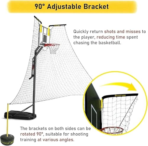 Basketball Practice Network Automatic Basketball Hoop Return Attachment for Kids, Teens and Adults, Outdoor Basketball Shot Returner with Rotatable Stand