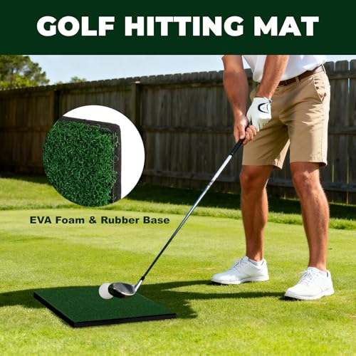 AuntyFey Golf Chipping Net, Golf Chipping Game, 3Pcs Pop-Up Golf Practice Net Backyard with 3 Targets, 15 Balls, 1 Hitting Mat, 1 Storage Bag, Indoor Outdoor Game Gift(Golf Clubs not Included)
