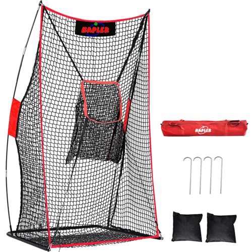Kapler Football Kicking Net for Field Goals - 7X4FT Portable Football Throwing Net with Target Zone Attachment - Sideline Practice for Backyard Skill Improvement for Youth and Adults