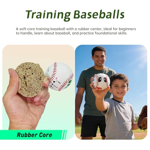 3pcs Pitching Grip Trainers, 2 Training Baseballs with Finger Placement + 1 Glow in the Dark Baseball, Training Equipment for Teenagers Beginners to Learn Multiple Grips, Soft