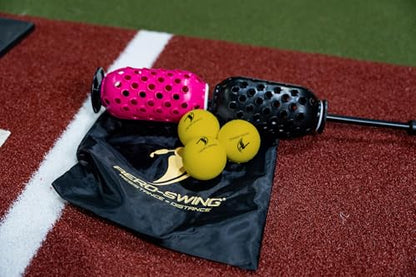 Baseball & Softball Swing Trainer and 12 Durable Foam Balls, Boost Your Bat Speed by Up to 20+ MPH, Unlock Swing Speed Increases. Great Gift for Baseball and Softball - color: Black, size: Aero Bat Pro+12 Soft Training Balls