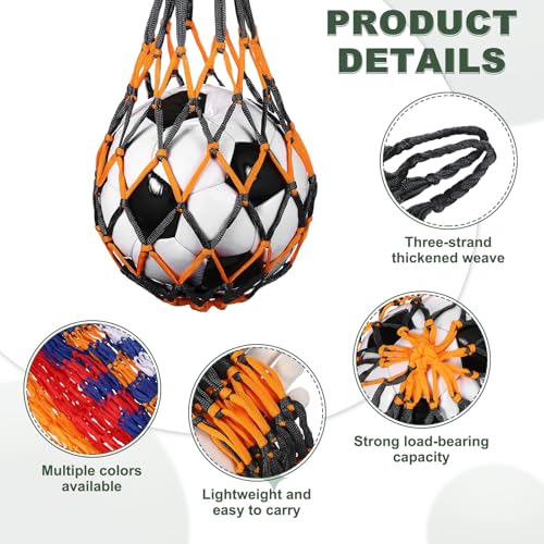 uxcell Basketball Net Bags, Nylon Soccer Ball Holder Portable Multifunctional Single Ball Mesh Net Bag for Storage Basketball Soccer Rugby Balls - color: Yellow/Black