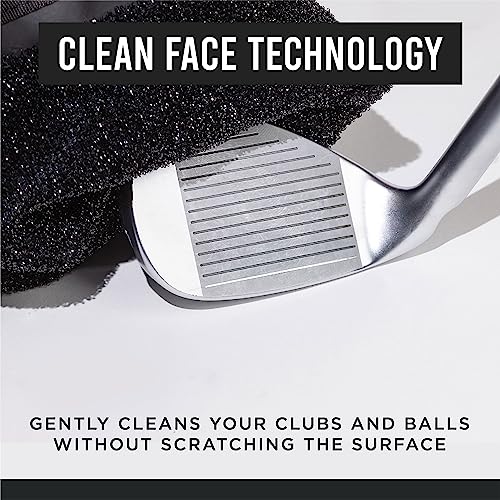 Club Scrub Golf Club and Golf Ball Cleaning Bag, Waterproof Clean Face Technology Liner, Detachable Clip, Machine Washable, Cleans Club Grooves, Dry Exterior (Neoprene or Microfiber Option Available) - color: Red, style: Microfiber Pro