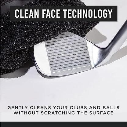 Club Scrub Golf Club and Golf Ball Cleaning Bag, Waterproof Clean Face Technology Liner, Detachable Clip, Machine Washable, Cleans Club Grooves, Dry Exterior (Neoprene or Microfiber Option Available) - color: Gray, style: Microfiber Pro