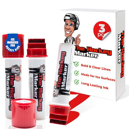 The Hockey Marker Ice Marker for Hockey Rink and Training - Line Marker for Center and Skill Lines, Designed for Ice Practice and Training Drills, Used by Coaches and Goalies - Red