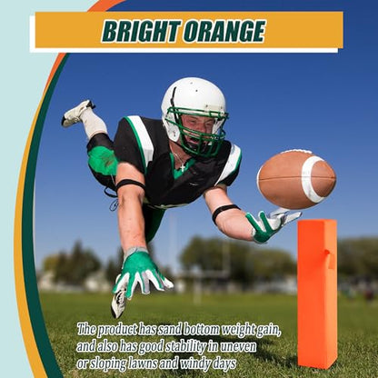 Football End Zone Pylons,18" x 4" x 4" Sand Weighted Anchorless Football Pylons Field Markers, Football Pylons Football Accessories for Sports Game Training - style: 4 Pcs