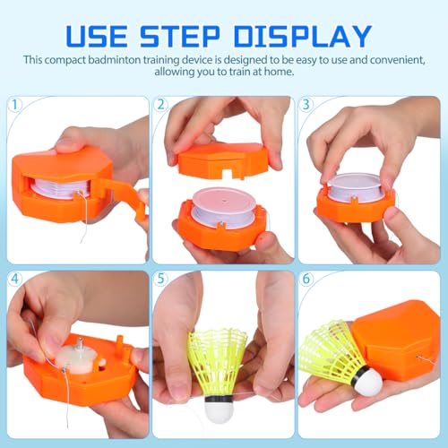 Badminton Trainer Self Practice Aid Elastic Rebound Device with Remote Control for Indoor and Outdoor Solo Training Set