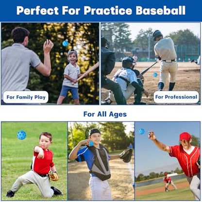 Coopay 14/48 Pack Practice Baseball Softball, Plastic Training Balls Lightweight Hollow Limited Flight Softballs for Hitting, Pitching, Batting Training Indoor Outdoor Use - color: Blue, style: 48 Pack