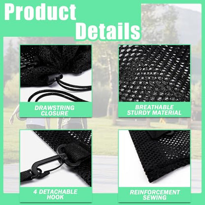KAEGREEL Drawstring Soccer Bag Basketball Backpack for Kids Teens, Foldable Sports Bags Detachable Ball Mesh Bag for Gym Yoga Football Baseball - color: Dark Black