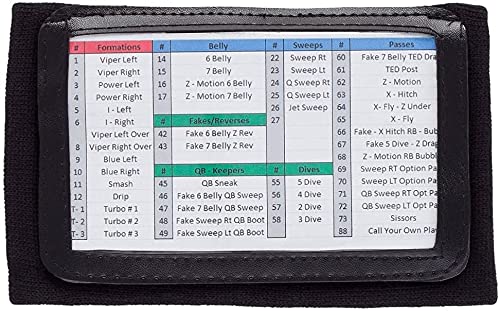 WristCoaches Football Play Wristbands - Adult Quarterback Gear - Wristband Playbook - Softball Wristbands for Signs - Soccer, Baseball & Catchers Wristband - QB Play Card Wrist Band Training Equipment - size: Single Pack