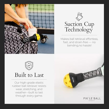 Pik'le'Ball Ball Retriever Fits All Pickleball Paddles – Lightweight & Flexible Design – Convenient Pickleball Retriever Without Bending, Great for Your Back & Hips – Ideal Gift for Men & Women - size: 2