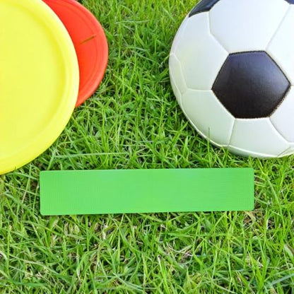 balacoo 12pcs Flat Court Line Markers Set, Green Outdoor Sports Field Markings for Football Soccer Tennis, Reusable Training Floor Markers for Basketball and Pickleball