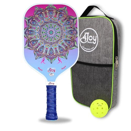 4Joy AMP4 Pickleball Paddle – T700 Carbon Fiber, Lightweight 7.5 oz, Wide Face for Control, 14mm Core, Beginner to Low-Intermediate - USAP Approved - style: DinkforPink
