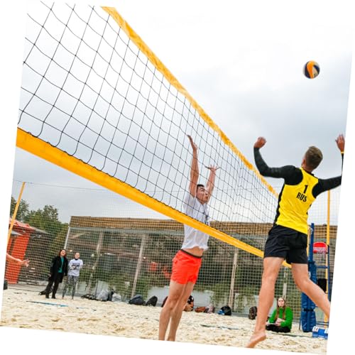 BESTonZON Professional Beach Volleyball Net Set with Standard Mesh, Sturdy Outdoor Sports Ball Net for Training and Competition, Portable Backyard Volleyball Court Equipment