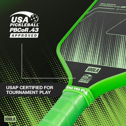 JOOLA Ben Johns CAS 16mm Carbon Fiber Pickleball Paddle - CAS Surface Tech - Control & Power Paddle - USAP Approved - Aero Curve - Feel-Tec Pure Grip - NFC Chip - color: Jolt Green, size: Hyperion