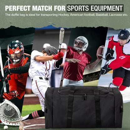 Jetstream Heavy Duty Multi Pocket Durable Sports Gym Equipment Travel Duffel Bag - color: L 32" Black, size: 32IN