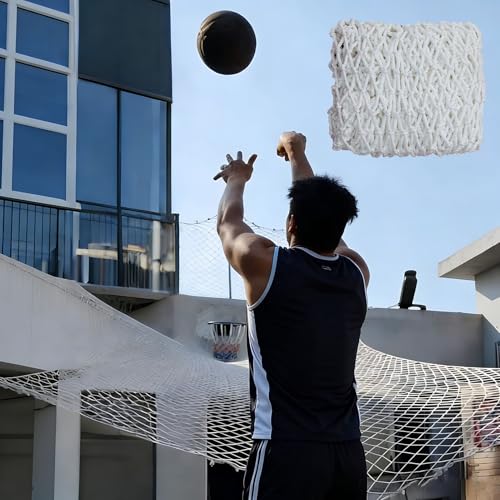 Basketball Return Net, Basketball Rebounder Net Yard Guard for Shooting Practice Hoop, Outdoor Nylon Protective Construction Safety Net, 3cm Mesh Spacing