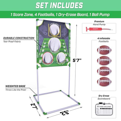 GoSports Football & Baseball Toss Games Available in Football Red Zone Challenge or Baseball Pro Pitch Challenge Choose Between Backyard Toss or Door Hang Targets - style: Football Toss