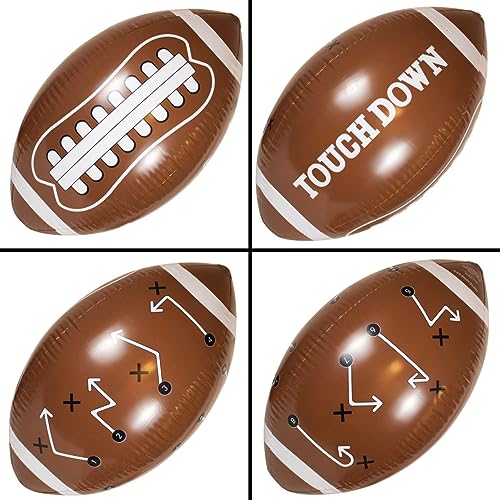 GiftExpress 12pc 16" Inflatable Footballs for Gameday and Party Favor, Sport Party Decorations, Super Fun Football Games Playbook - Playcall