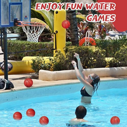 Leitee 30 Pcs 6 Inch Mini Basketballs with Pump Mini Hoop Outdoor Basketball Set for Toddlers Kids Replacement for Beach Pool Sports Beginner Ball Arcade Games Indoor Party Favors(Coffee Red)