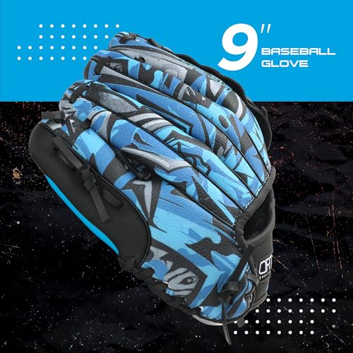 Ortiz34 Youth T-Ball Set, 25” Signature Aluminum T-Ball Bat with -10 Drop, Foam Core T-Ball, 9” Lightweight Youth Glove, Vibrant Graffiti Print