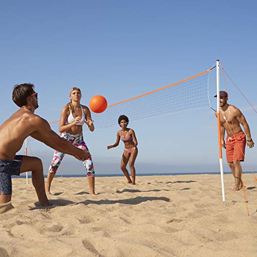 Franklin Sports Outdoor Volleyball Net Sets - Beach + Backyard Portable Volleyball Net with Poles - Complete Outdoor Volleyball Sets with Net + Volleyball Included - style: Starter