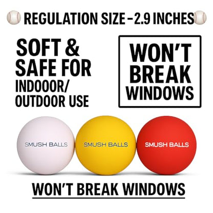 Soft Foam Baseballs, Regulation Size Training Ball for Indoor & Outdoor Batting, Throwing & Catching Practice – Safe for Windows, Youth & Adult Players