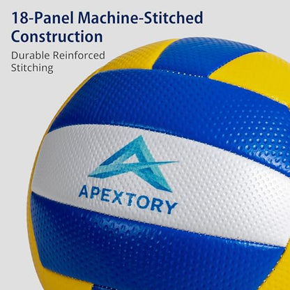 Soft Volleyball for Indoor Practice - Indoor Volleyball & Outdoor Sand Volleyball, Adults & Kids Volleyball Official Size 5 PU Composite Leather with Butyl Bladder