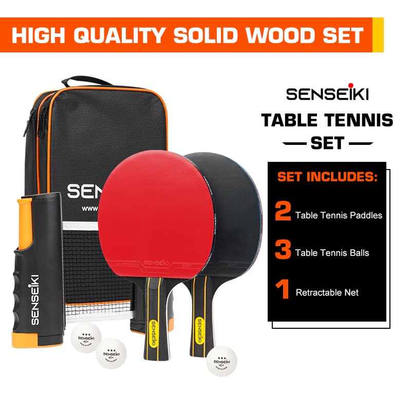 Ping Pong Paddles - High-Performance Set with Premium Table Tennis Rackets, 3-Star Ping Pong Balls, Compact Storage Case | Table Tennis Set