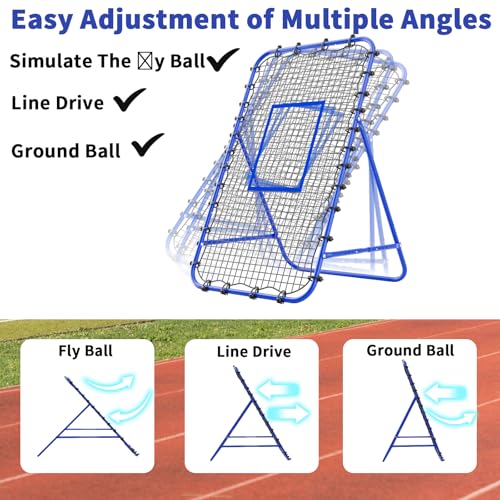 7x4 FT Volleyball Rebounder Net，Ultimate Training Equipment for Volleyball & Lacrosse，Enhanced Bouncing System for Volleying, Bumping, Spiking Drills，Multiple Adjustable Rebound Angles