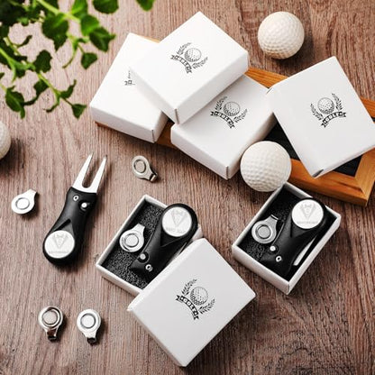 Sliner 6 Sets Groomsman Golf Proposal Gifts Include Groomsman Golf Ball Marker and Magnetic Divot Tool with Gift Box for Wedding