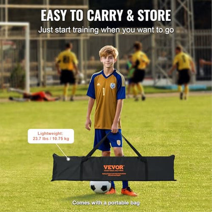 VEVOR Soccer Rebound Trainer, Iron Soccer Training Equipment, Sports Football Rebounder Wall, Double-Sided Rebounding Net, Easy Assembly, Perfect for Backyard Practicing, Solo Training, Passing - size: 12x6FT