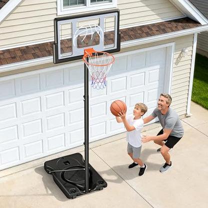 Yohood Basketball Hoop Outdoor 10ft Adjustable, Portable Basketball Hoop Goal System for Kids Youth and Adults in Backyard/Driveway/Indoor, 44 Inch Shatterproof Backboard and Larger Base - style: Gray