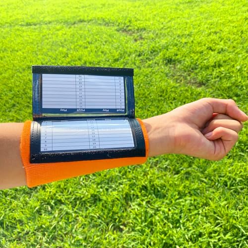 Football Play Wristbands, Triple Window Youth QB Wristband Playbook, Quarterback Wrist Bands for Plays, Softball Wristbands for Signs