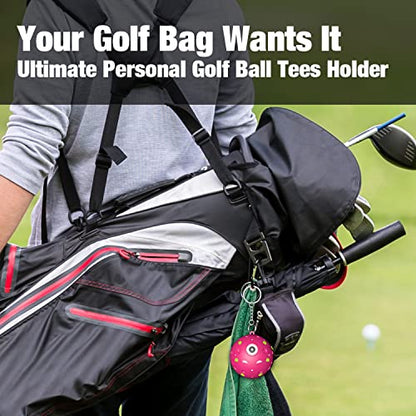 Golf Tee Holder, Portable Golf Ball Tees Holder with Novelty Keychain Accessory for Golf Club Bag, Golf Gift Accessories for Golfer Men Women, Fits 3 1/4, 2 3/4, 1 1/2 Tees - style: 1pcs Golf Tee Holder