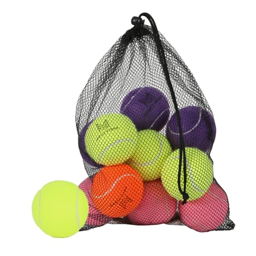 12/18 Pack Tennis Balls for Training, Pet Dog Playing, and Practice with Mesh Bag for Transport and Beginner Training - color: Colorful-12Pack