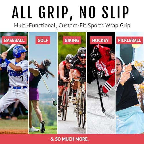CATTONGUE GRIPS Sports Grip Tape Wrap - Wide Super Grippy Wrap - Anti-Slip Tape for Golf Clubs, Pull Up Bars, Baseball Bats, Lacrosse Sticks, Hockey Sticks, Pickleball Paddles & More