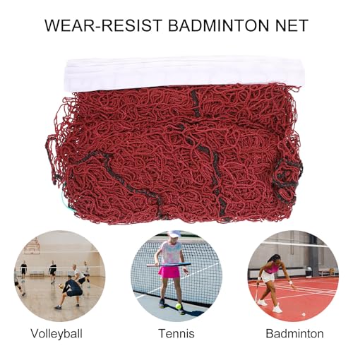 Toddmomy Portable Badminton Net and Tennis Net Red Mesh Outdoor Indoor Foldable Stable Badminton Netting for Backyard Court Training