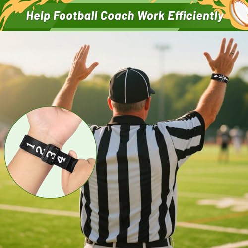 5 Pcs Football Numbered Wrist Down Indicator Down Marker Referee Wristband Indicator Yard Markers Referee Gear, Officials Equipment for Football Games
