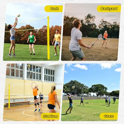 Indoor Volleyball Net,31FT Professional Standard Volleyball Net, Iron Poles Adjustable 6 Heights of 5ft-8ft, for School Outdoor Grass Indoor