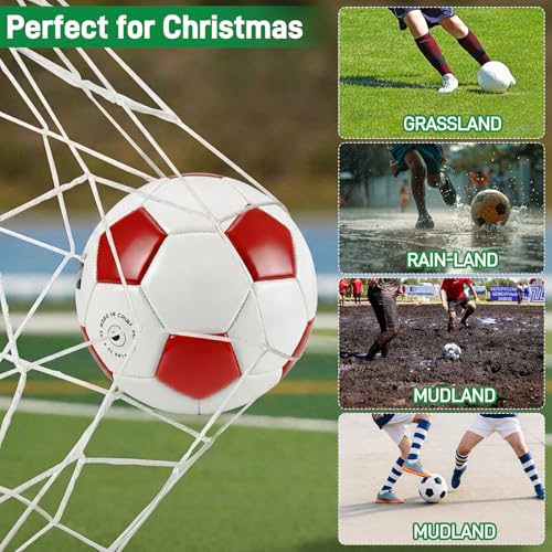 6 Pack Soccer Balls Size 5/4/3 Deflated Includes Soccer Ball with Pump and Net Bag, Pelota De Futbol Training Practice Sphere Competition for Indoor Outdoor