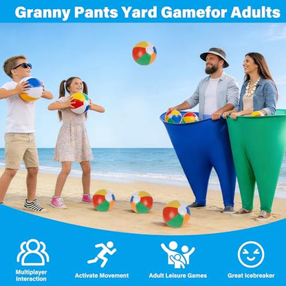 yofit 24Pcs Granny Pants Yard Game Funny Field Day Outdoor Games for Adults Kids and Family Gaint Pant Set for Brithday Party Tossing Games Activities for Groups