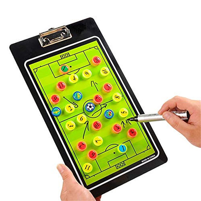 Joyeee Soccer Magnetic Board Accessories Set, Include 27 Pcs Player Magnets Pieces, 2 Pcs Dry Erase Black Marker Pen, 1 Pcs Dry Eraser and Small Carry Pouch, Suit for Use on Magnetic Coaching Boards