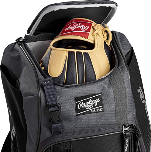Rawlings | FRANCHISE Backpack Equipment Bag | Baseball/Softball | Rec/Travel | Multiple Styles - color: Black